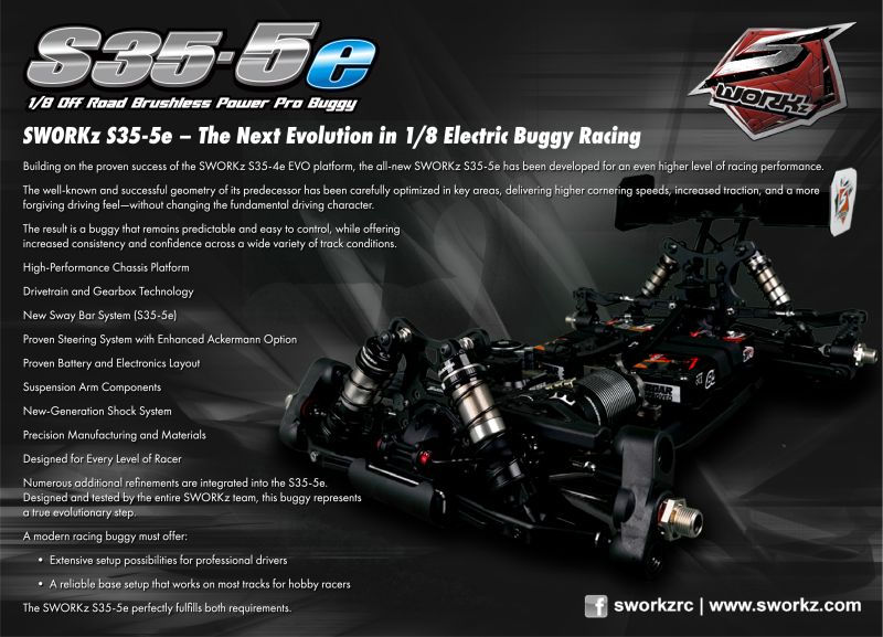 SWORKz S35-5e 1/8 BrushLess Power Pro Buggy Kit SW910051