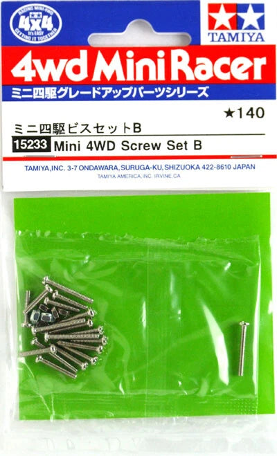 Tamiya 15233 1/32 Mini 4WD Tune-Up Parts Set di viti e dadi da 2 mm B